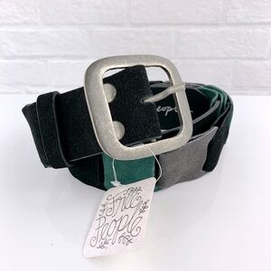 NEW! Free People Suede Link Joplin Belt Black/Noir Green Size S/M $48